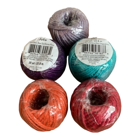5x NWT Colored Jute Rope Twine String Twine Rope Crafts Gift Wrapping Packing - Picture 3 of 4